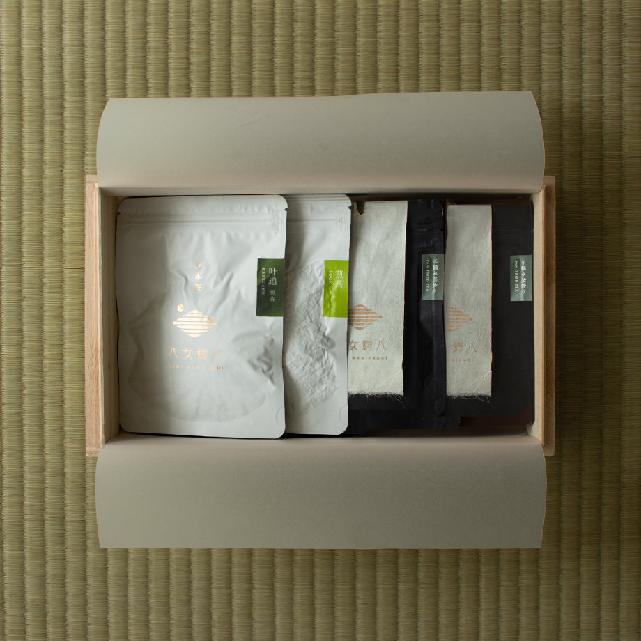 【贈答品】2025新茶 & 手摘み釜炒り茶 4種セット 特製 桐箱入り